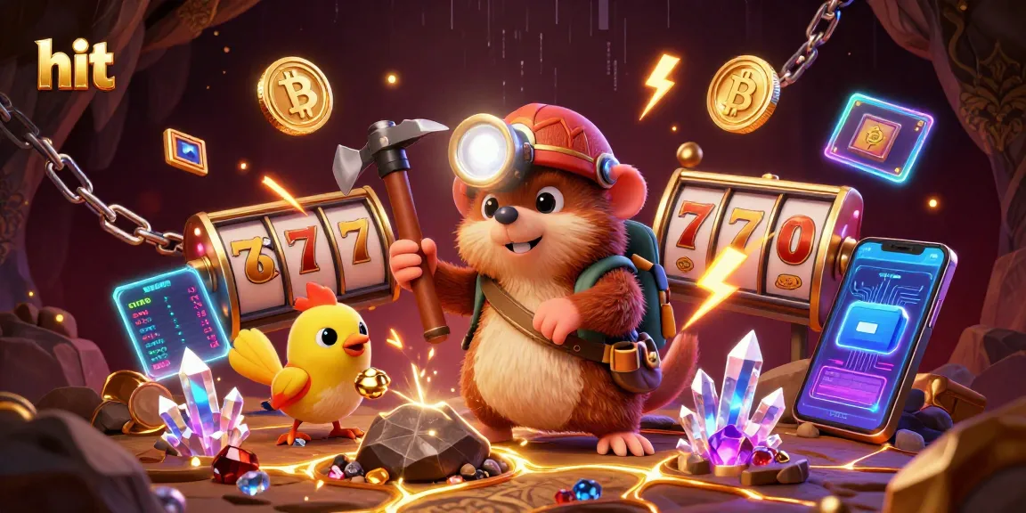 Hit the jackpot with a vibrant 3D illustration showcasing a cartoon treasure hunter and crypto elements