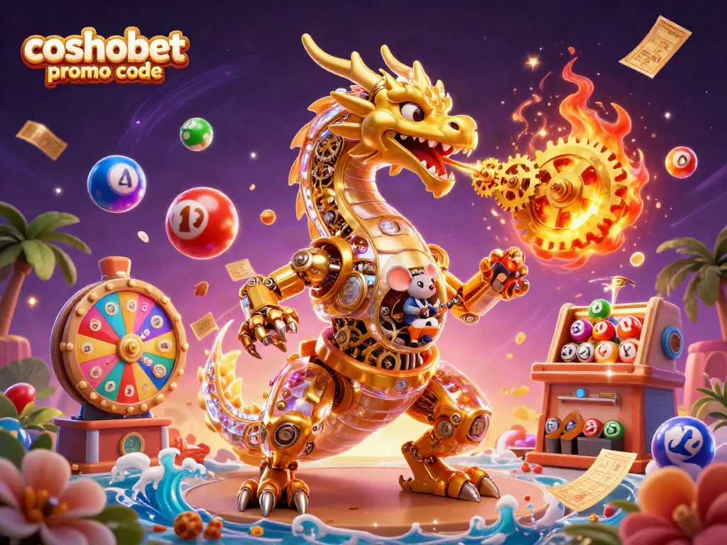 Experience the thrill of winning with cosmobet promo code, showcasing vibrant casino elements and engaging characters.