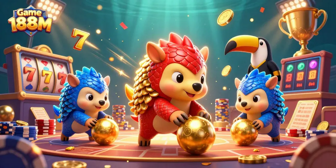 Engage in the thrilling Game 188M with vivid pangolins and golden jackpot action.
