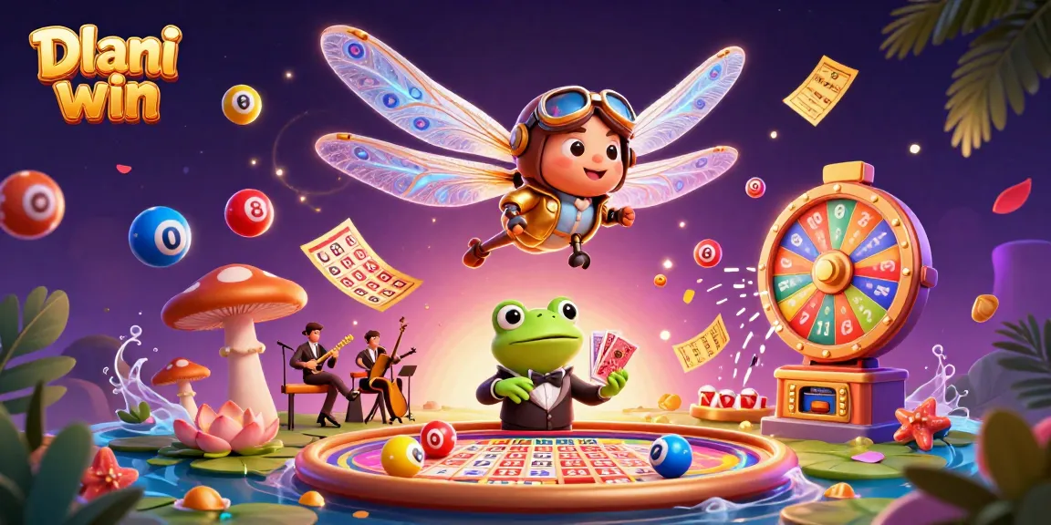 Experience thrilling entertainment with Dhani win as a dragonfly pilot soars above a lively casino.